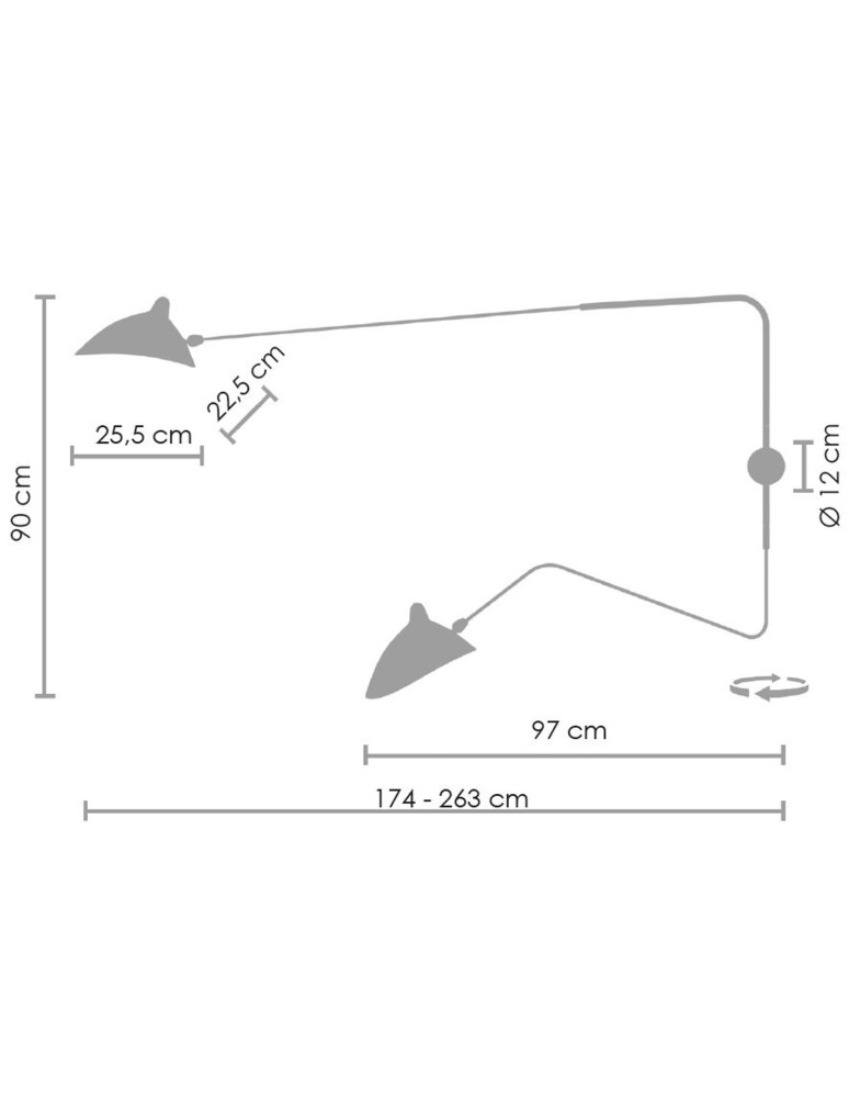 Designer wall lamps - Step Into Design CRANE-2W Wall lamp black 175cm W8702 - product kolory-swiatla.pl 7