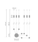 Designer wall lamps - Step into Design LINEA-6 WALL wall lamp black (XT012-6W). - product 7