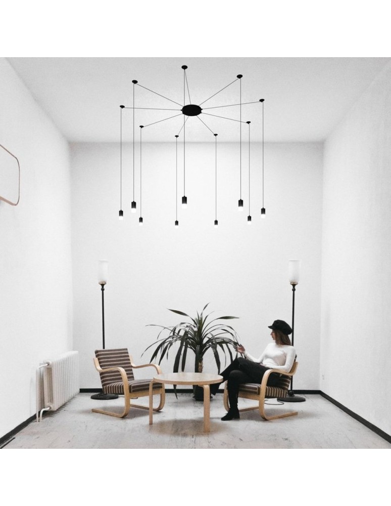 Pendant lamps spiders - Step into Design LINEA-9 pendant lamp black (XT005-9P) - product kolory-swiatla.pl 7