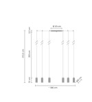 Pendant lamps spiders - Step into Design LINEA-9 pendant lamp black (XT005-9P) - product 8