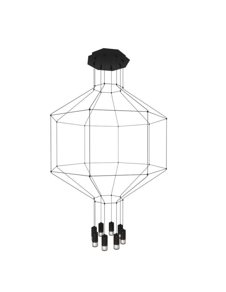 Designer pendant lamps - Step into Design LINEA-8 Pendant Lamp black 80 cm XT080-8P - product kolory-swiatla.pl 1