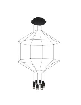 Step into Design LINEA-8 Pendant Lamp black 80 cm XT080-8P