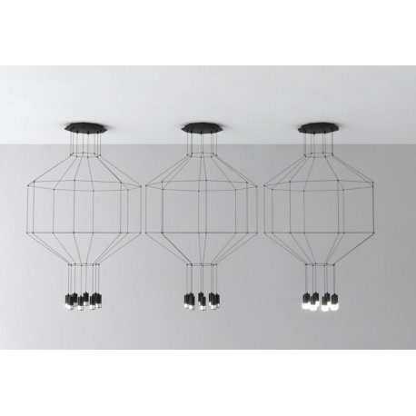 Step into Design Lampa Wisząca LINEA-8 czarna 80 cm XT080-8P