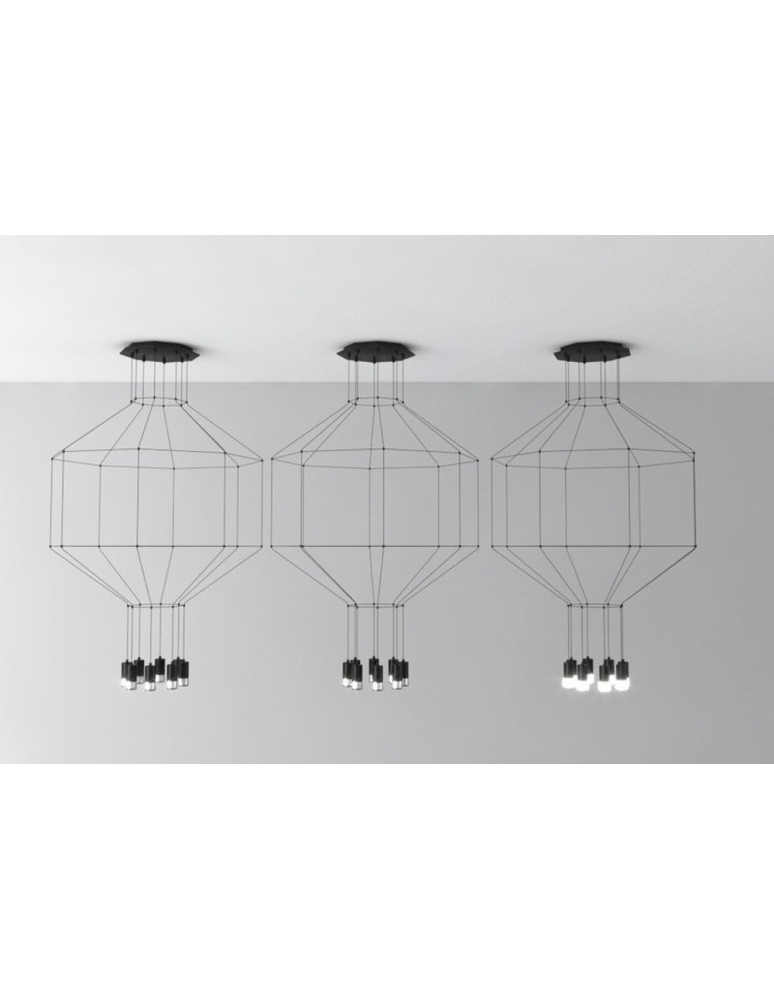 Designer pendant lamps - Step into Design LINEA-8 Pendant Lamp black 80 cm XT080-8P - product kolory-swiatla.pl 2
