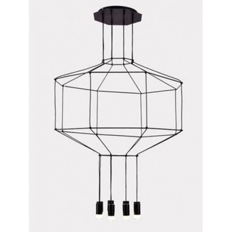 Step into Design Lampa Wisząca LINEA-8 czarna 80 cm XT080-8P