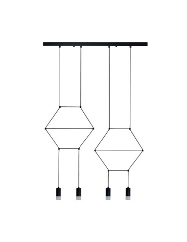 Step into Design LINEA-4 LONG black 70cm pendant lamp (XT068-4P)