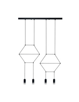 Step into Design Lampa wisząca LINEA-4 LONG czarna 70cm (XT068-4P)
