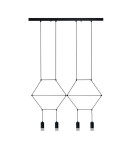 Designer pendant lamps - Step into Design LINEA-4 LONG black 70cm pendant lamp (XT068-4P) - product 2