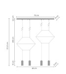 Designer pendant lamps - Step into Design LINEA-4 LONG black 70cm pendant lamp (XT068-4P) - product 10