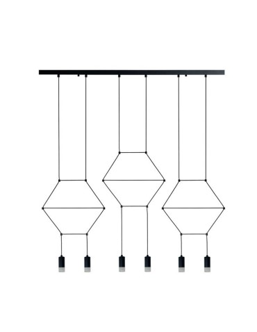 Step into Design LINEA-6 LONG black 100cm pendant lamp (XT100-6P)