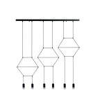 Designer pendant lamps - Step into Design LINEA-6 LONG black 100cm pendant lamp (XT100-6P) - product 2