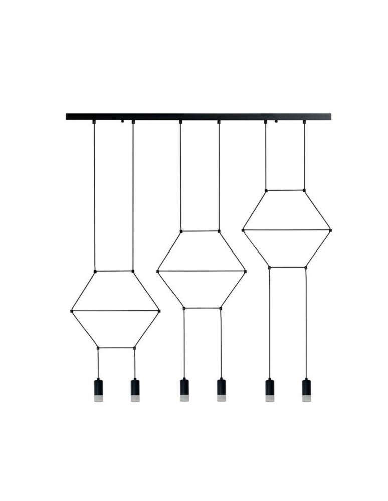 Designer pendant lamps - Step into Design LINEA-6 LONG black 100cm pendant lamp (XT100-6P) - product kolory-swiatla.pl 2