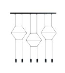 Designer pendant lamps - Step into Design LINEA-6 LONG black 100cm pendant lamp (XT100-6P) - product 3