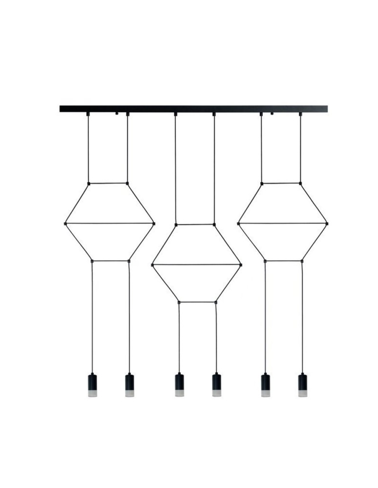 Designer pendant lamps - Step into Design LINEA-6 LONG black 100cm pendant lamp (XT100-6P) - product kolory-swiatla.pl 3