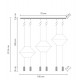 Step into Design Lampa wisząca LINEA-6 LONG czarna 100cm (XT100-6P)