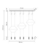 Designer pendant lamps - Step into Design LINEA-6 LONG black 100cm pendant lamp (XT100-6P) - product 8