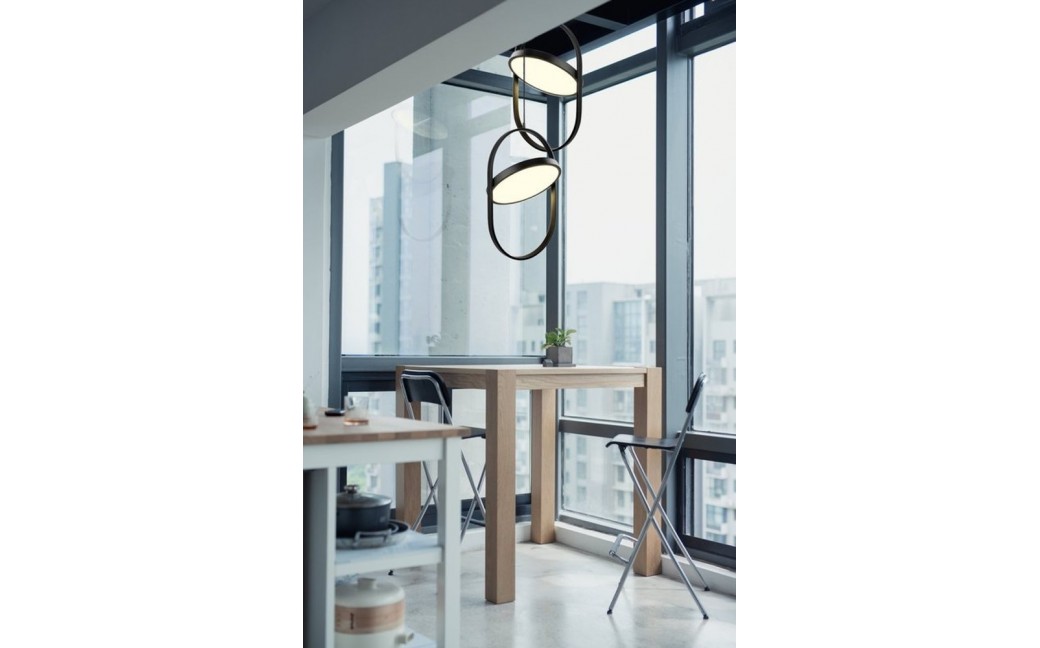 Step Into Design Lampa wisząca czarna 38 cm 20W 3000K ELIPSE LED