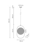 LED pendant lamps - Step Into Design Black 38cm 20W 3000K ELIPSE LED pendant lamp - product 8