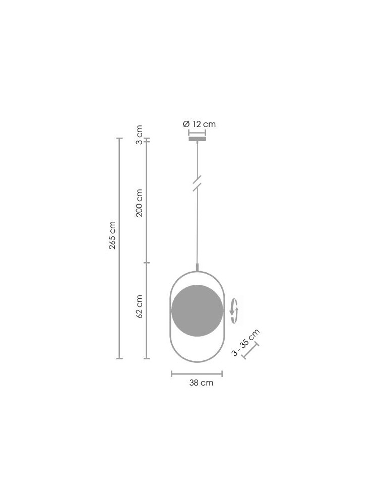 LED pendant lamps - Step Into Design Black 38cm 20W 3000K ELIPSE LED pendant lamp - product kolory-swiatla.pl 8