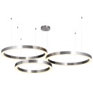 Pendant lamps circles - Step into Design CIRCLE 60+80+80 LED pendant lamp in nickel on 1 soffit (ST-8848-60+80+80 nickel) - product 1