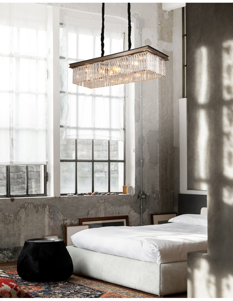 Glamour chandeliers - Step into Design Hanging SPARKLE SINGLE Anthracite 100cm - product kolory-swiatla.pl 3