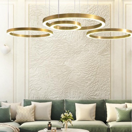 Step into Design Lampa wisząca CIRCLE 60+80+80 LED mosiądz na 1 podsufitce (ST-8848-60+80+80 brass)