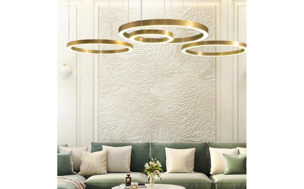 Step into Design Lampa wisząca CIRCLE 60+80+80 LED mosiądz na 1 podsufitce (ST-8848-60+80+80 brass)