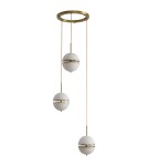 Triple pendant lamps - Step into Design Hanging SFERA-3 LED Gold 50cm - product 1