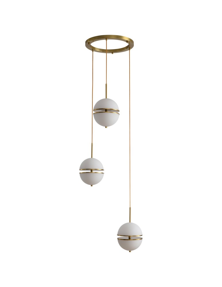 Triple pendant lamps - Step into Design Hanging SFERA-3 LED Gold 50cm - product kolory-swiatla.pl 1