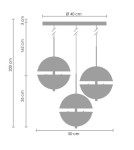 Triple pendant lamps - Step into Design Hanging SFERA-3 LED Gold 50cm - product 7