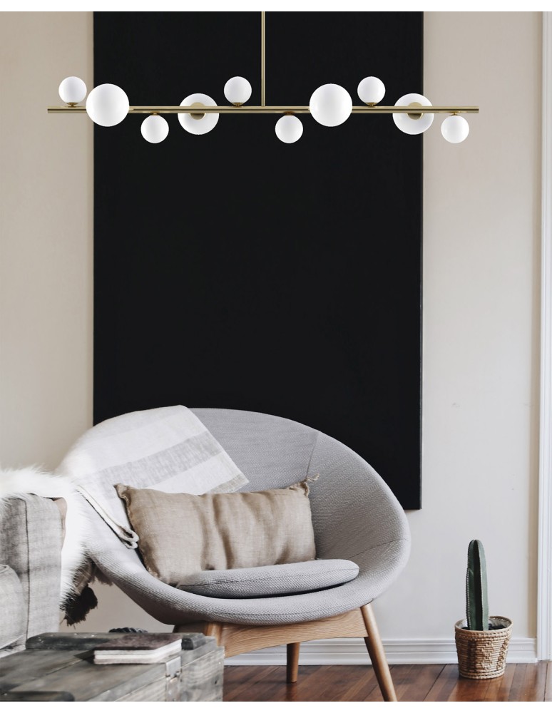 Pendant lamps - Step into Design Hanging MILKY DROP Gold 120cm. - product kolory-swiatla.pl 9