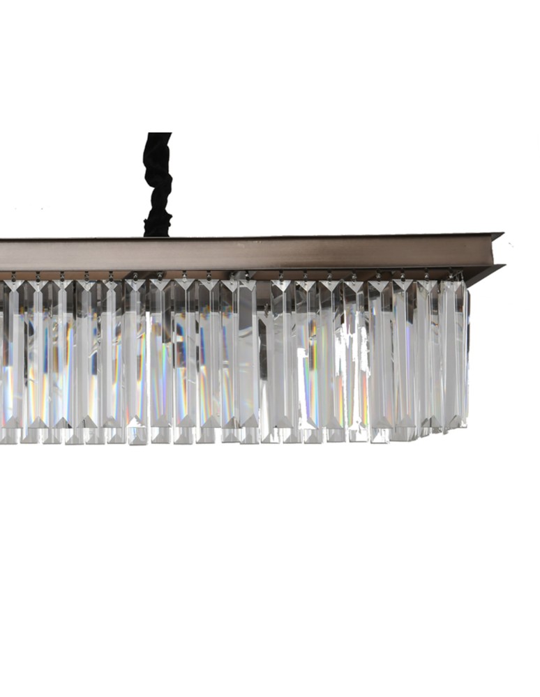 Glamour chandeliers - Step into Design Hanging SPARKLE DOUBLE Anthracite 100cm - product kolory-swiatla.pl 2