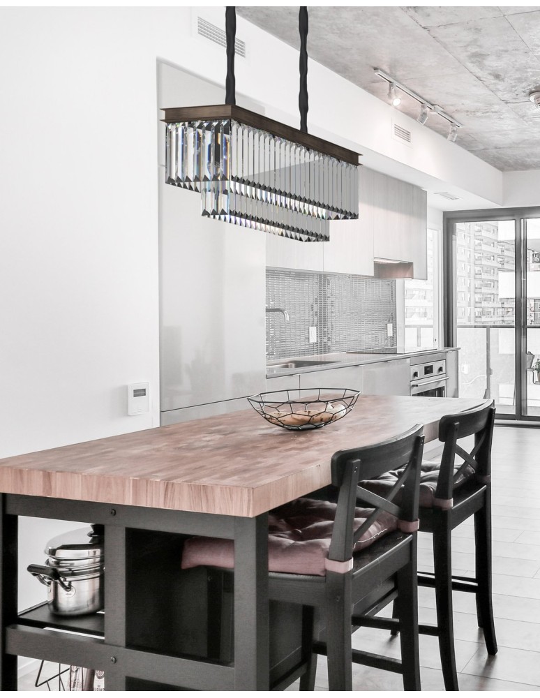 Glamour chandeliers - Step into Design Hanging SPARKLE DOUBLE Anthracite 100cm - product kolory-swiatla.pl 5