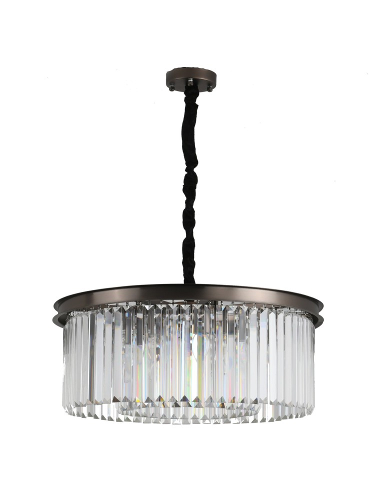 Glamour chandeliers - Step into Design Hanging SPARKLE ROUND Anthracite 60cm - product kolory-swiatla.pl 1