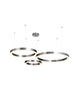 Step into Design LED CIRCLE lamp 40+60+80cm Brushed Nickel
