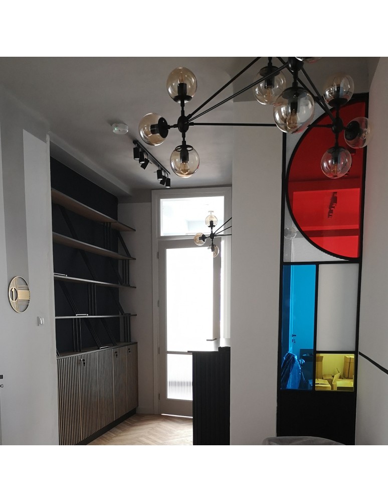 Pendant lamps - Step into Design ASTRIFERO-10 amber black 90cm pendant lamp (ST-9047-10 amber) - product kolory-swiatla.pl 12