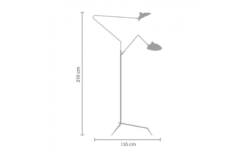 Step into Design Lampa stojąca CRANE-3F czarna 210 cm F8703