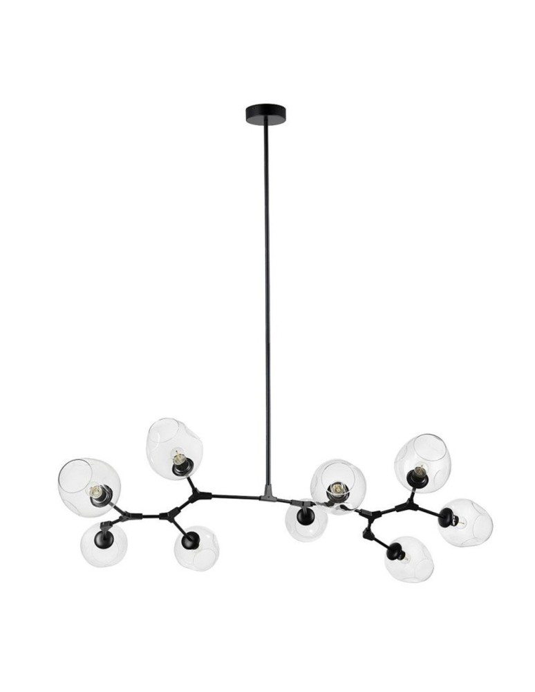 Pendant lamps - Step into Design MODERN ORCHID-9 pendant lamp transparent black 150 cm ST-1232-9 TRANSPARENT - product kolory-swiatla.pl 1