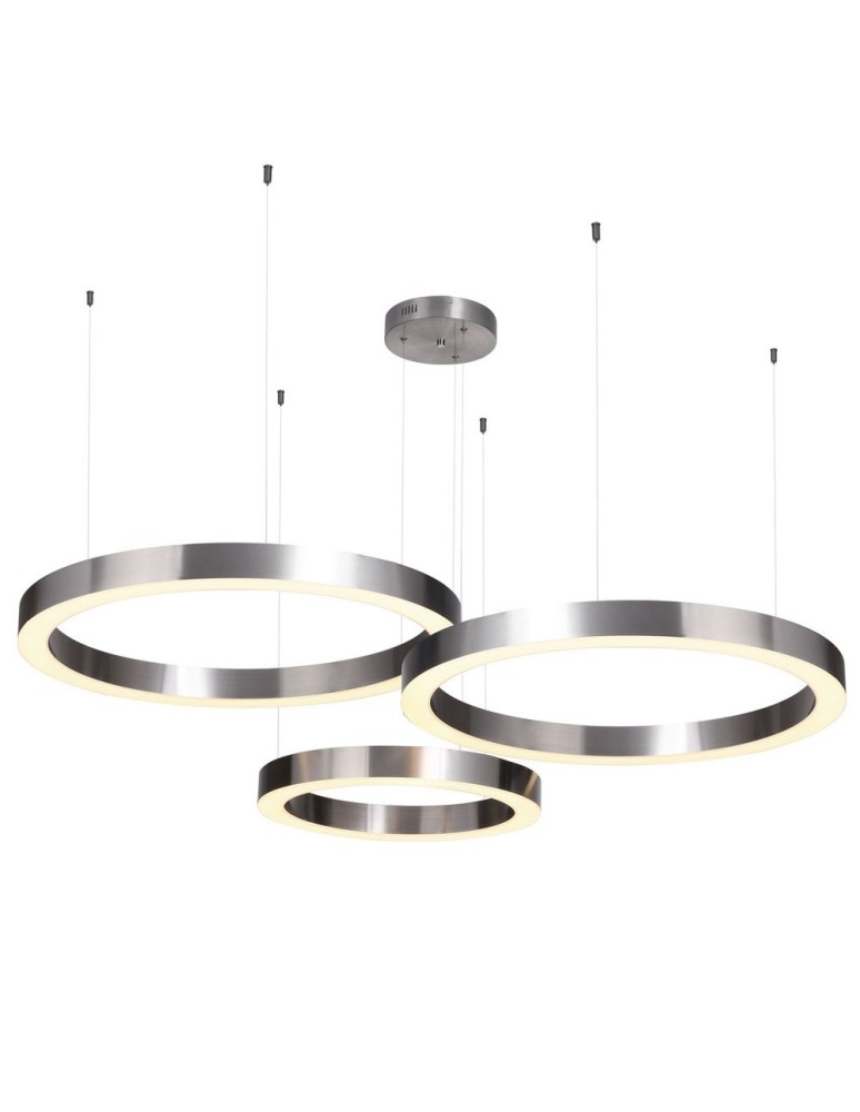 Pendant lamps circles - Step into Design CIRCLE 40+60+60 LED pendant lamp in nickel on 1 soffit (ST-8848-40+60+60 nickel) - product kolory-swiatla.pl 1