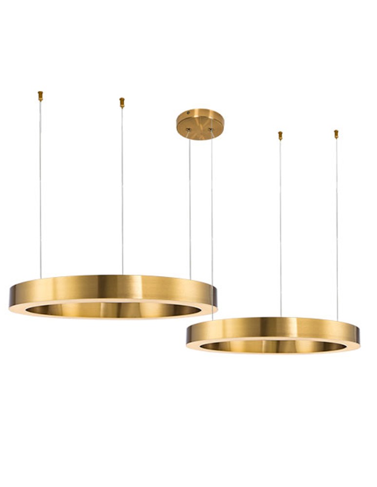 Pendant lamps circles - Step into Design LED CIRCLE Lamp 40+60 Brushed Brass - product kolory-swiatla.pl 1