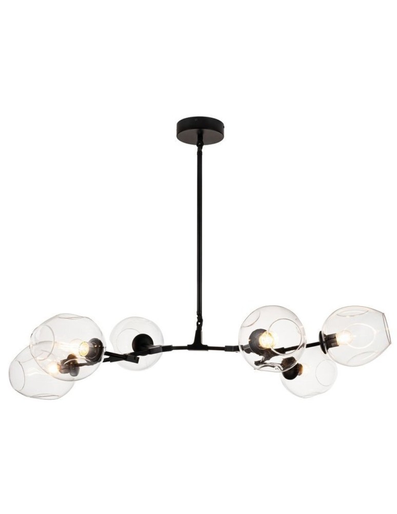 Pendant lamps - Step into Design MODERN ORCHID-6 transparent black 130cm pendant lamp (ST-1232-6 TRANSPARENT) - product kolory-swiatla.pl 1