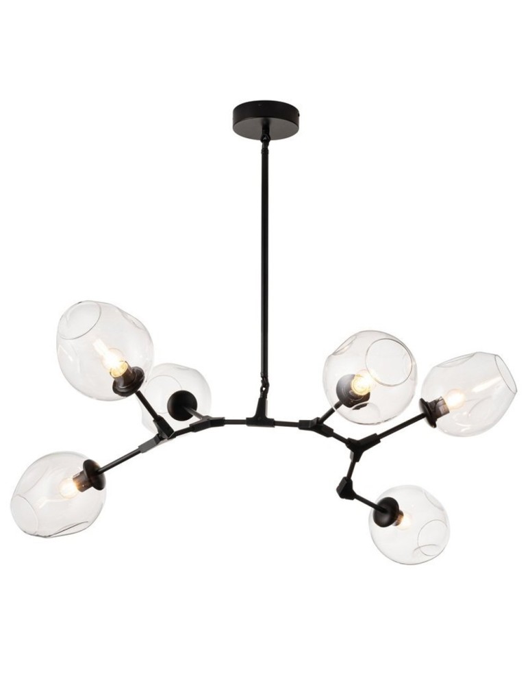 Pendant lamps - Step into Design MODERN ORCHID-6 transparent black 130cm pendant lamp (ST-1232-6 TRANSPARENT) - product kolory-swiatla.pl 2