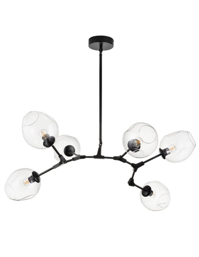 Pendant lamps - Step into Design MODERN ORCHID-6 transparent black 130cm pendant lamp (ST-1232-6 TRANSPARENT) - product kolory-swiatla.pl 5