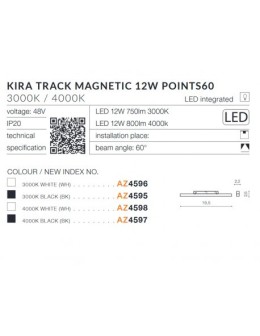 Azzardo KIRA TRACK MAGNETIC 12W 750lm 3000K Biały/Czarny AZ4596 - produkt 2