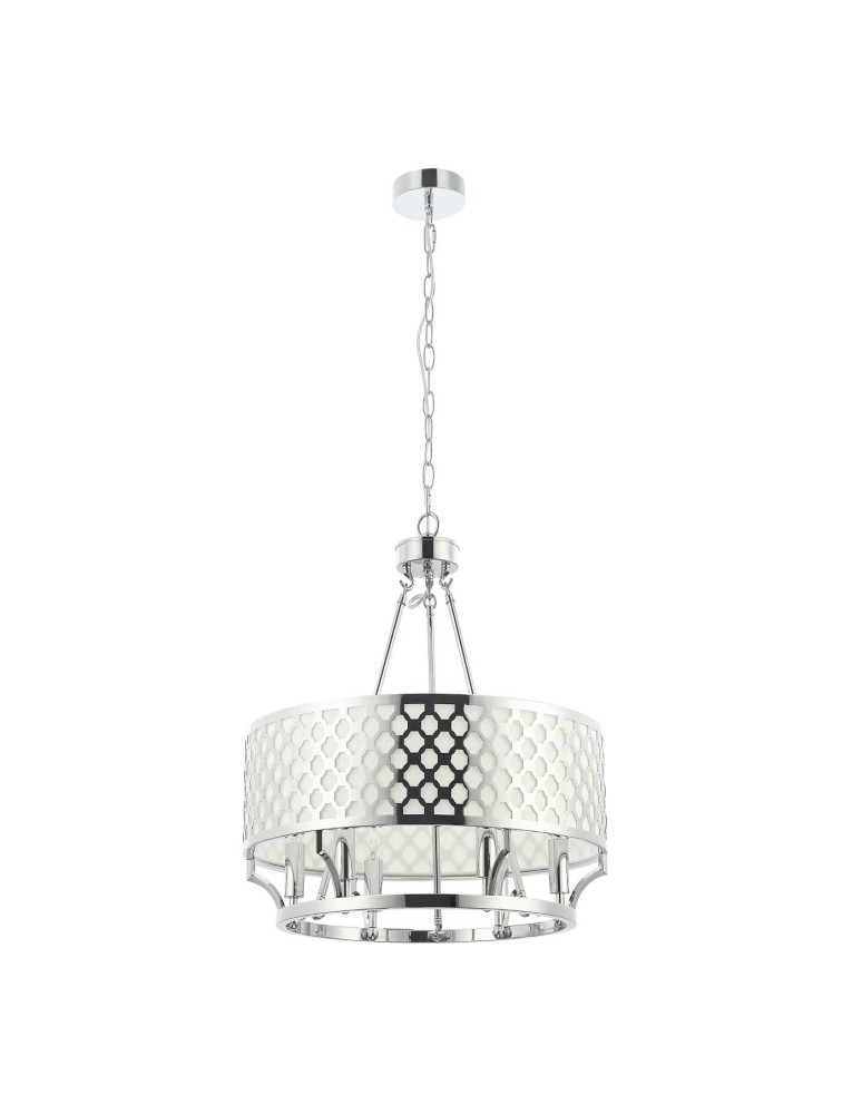 Hampton style pendant lamps - Orlicki Design Verno Cromo 6xE14 max 12W LED 230V Chrome|Cream White OR84375 - product kolory-swiatla.pl 1