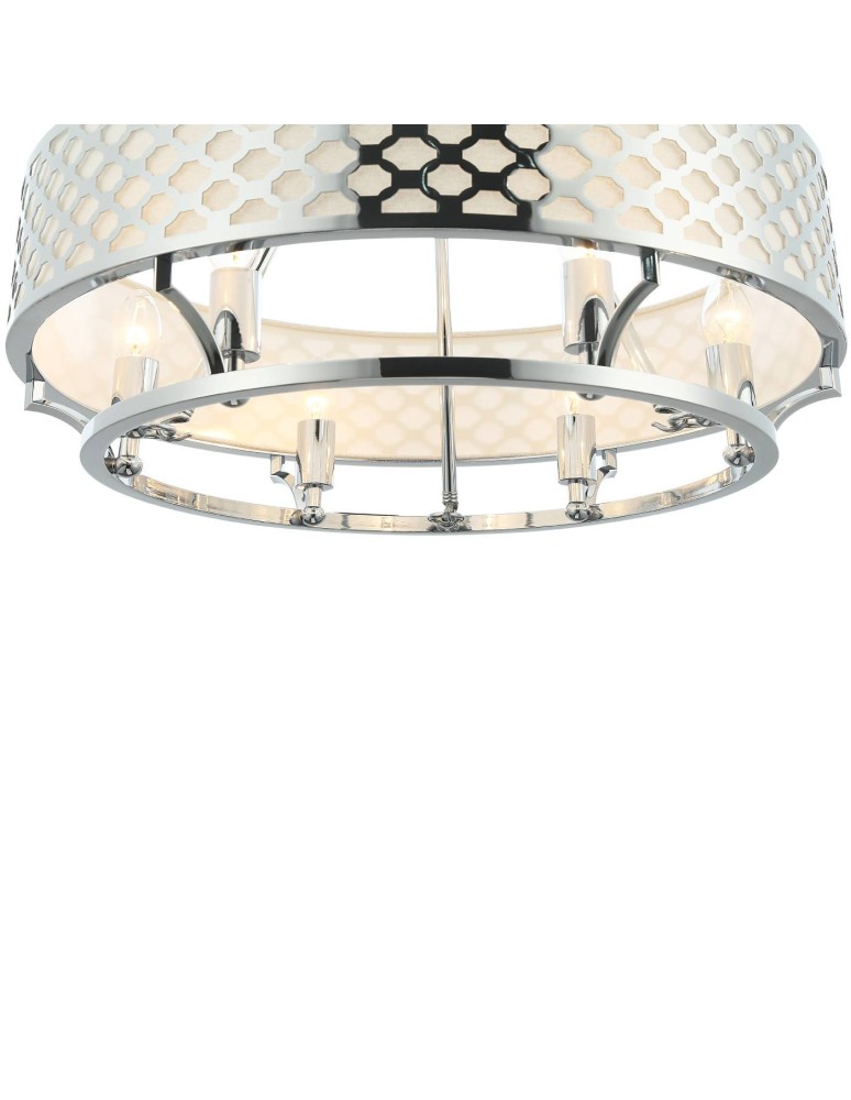 Hampton style pendant lamps - Orlicki Design Verno Cromo 6xE14 max 12W LED 230V Chrome|Cream White OR84375 - product kolory-swiatla.pl 5