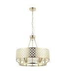 Hampton style chandeliers - Orlicki Design Verno Old Gold 6xE14 max 12W LED 230V Satin Gold|Cream White OR84382 - product 1