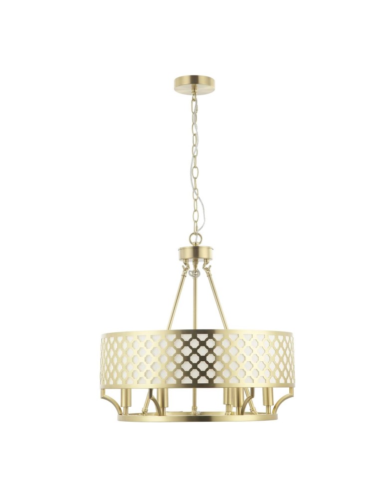 Hampton style chandeliers - Orlicki Design Verno Old Gold 6xE14 max 12W LED 230V Satin Gold|Cream White OR84382 - product kolory-swiatla.pl 3