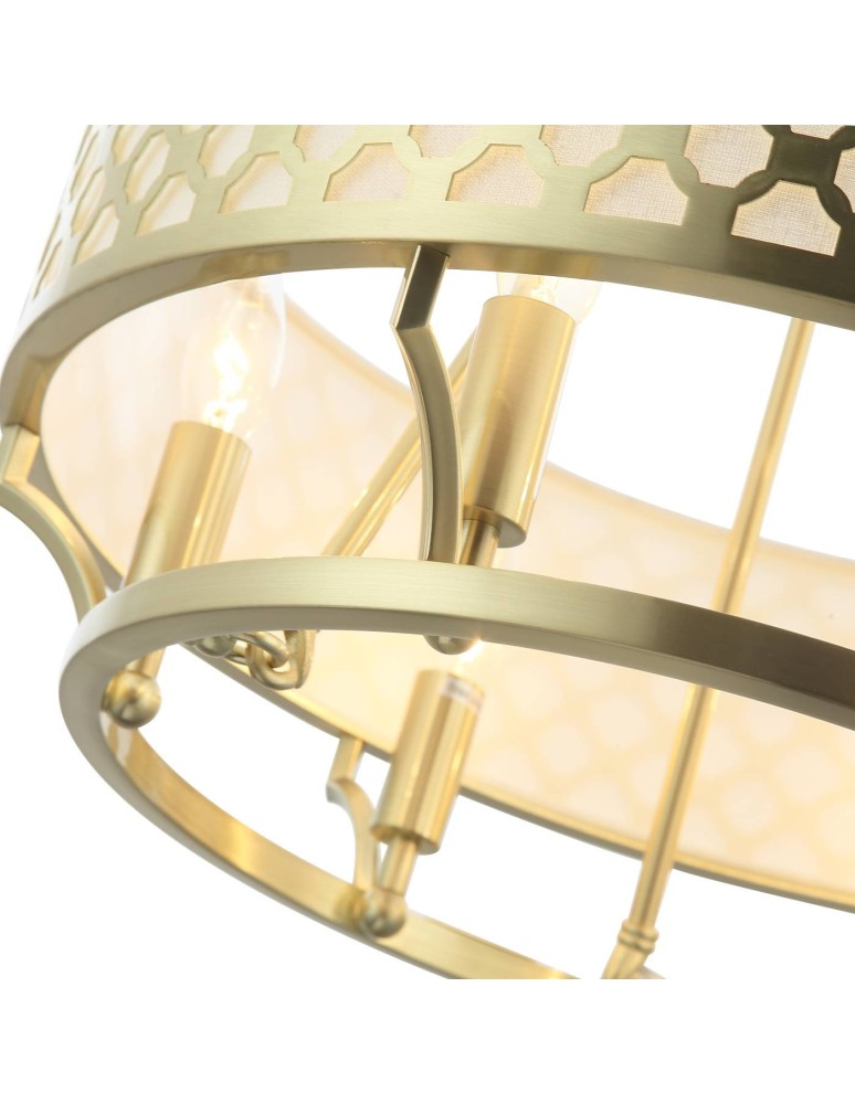 Hampton style chandeliers - Orlicki Design Verno Old Gold 6xE14 max 12W LED 230V Satin Gold|Cream White OR84382 - product kolory-swiatla.pl 5