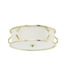 Hampton ceiling lamps - Orlicki Design Pirelo PL Old Gold 3xE14 max 12W LED 230V Satin Gold|Cream White OR84405 - product 1